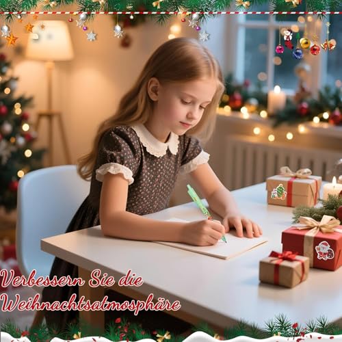 Mitbringsel Weihnachten Set - 18 Stück Kugelschreiber Weihnachten Und 40 Stück Haftnotizen Weihnachten Und 10 Stück Weihnachten Geschenkkarten, Kleine Weihnachtsgeschenke Für Jungen & Mädchen