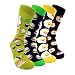 Funny Mens Dress Socks Food - HSELL Novelty Food Patterned Fun Crew Socks for Men (Food - 4 Pairs)