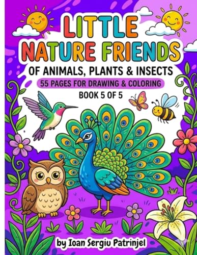 Little Nature Friends: Simple Nature Coloring Book for Toddlers Ages 2-5: 55 Fun & Big Illustrations of Animals, Insects, and Flowers for Preschoolers (Volume 5) (Easy Kids Coloring Books) image 2