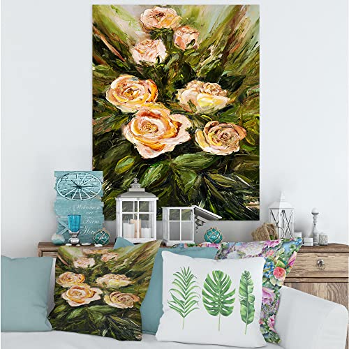 Roses roses sur toile decoration romantique style retro nostalgie - 2
