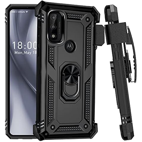 for Moto G Pure/Moto G Power 2022 Case with Belt Clip Holster Ring Holder, Military Grade Protection Cover[Fit for Magnetic Car Mount] Anti Scratch Case for Moto G Pure/Moto G Power 2022 (Black) Cover
