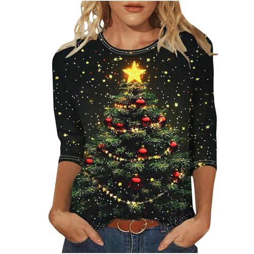 Generisch Weihnachtspullover Damen Festliche Weihnachtsbluse mit...