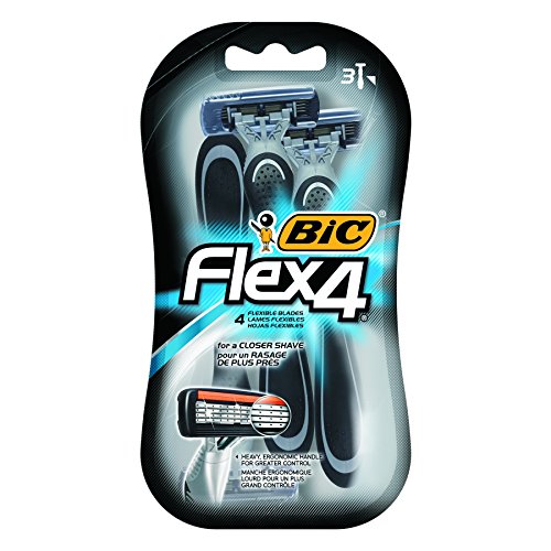 BIC S4FMP32 Gray/Black Flex 4 Disposable Men's Razor, 4 Blades (Pack of 4) BIC S4FMP32 Gray/Black Flex 4 Disposable Men's Razor, 4 Blades (Pack of 4)