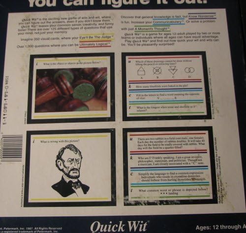 Quick Wit Trivia Game for Teens & Adults (Ages 14+) by Quick Wit