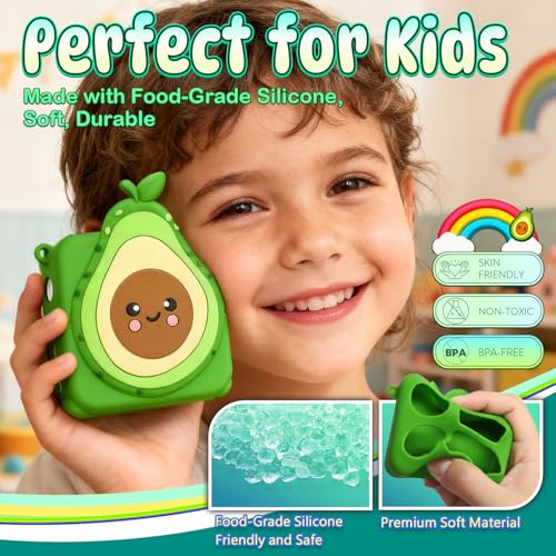WDHD Silicone Cover Compatible with Yoto Mini Player (2024), Food-Grade Safe Kids Protector | Travel-Friendly Sleeve with Lanyard & Anti-Drop Corner Pads | Shockproof Accessory for Toddlers (Avocado) — view 2