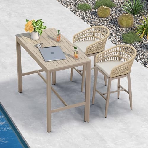 Image of PURPLE LEAF 29 inch Bar Stools Set of 4 Soft Seat Cushion, Champagne