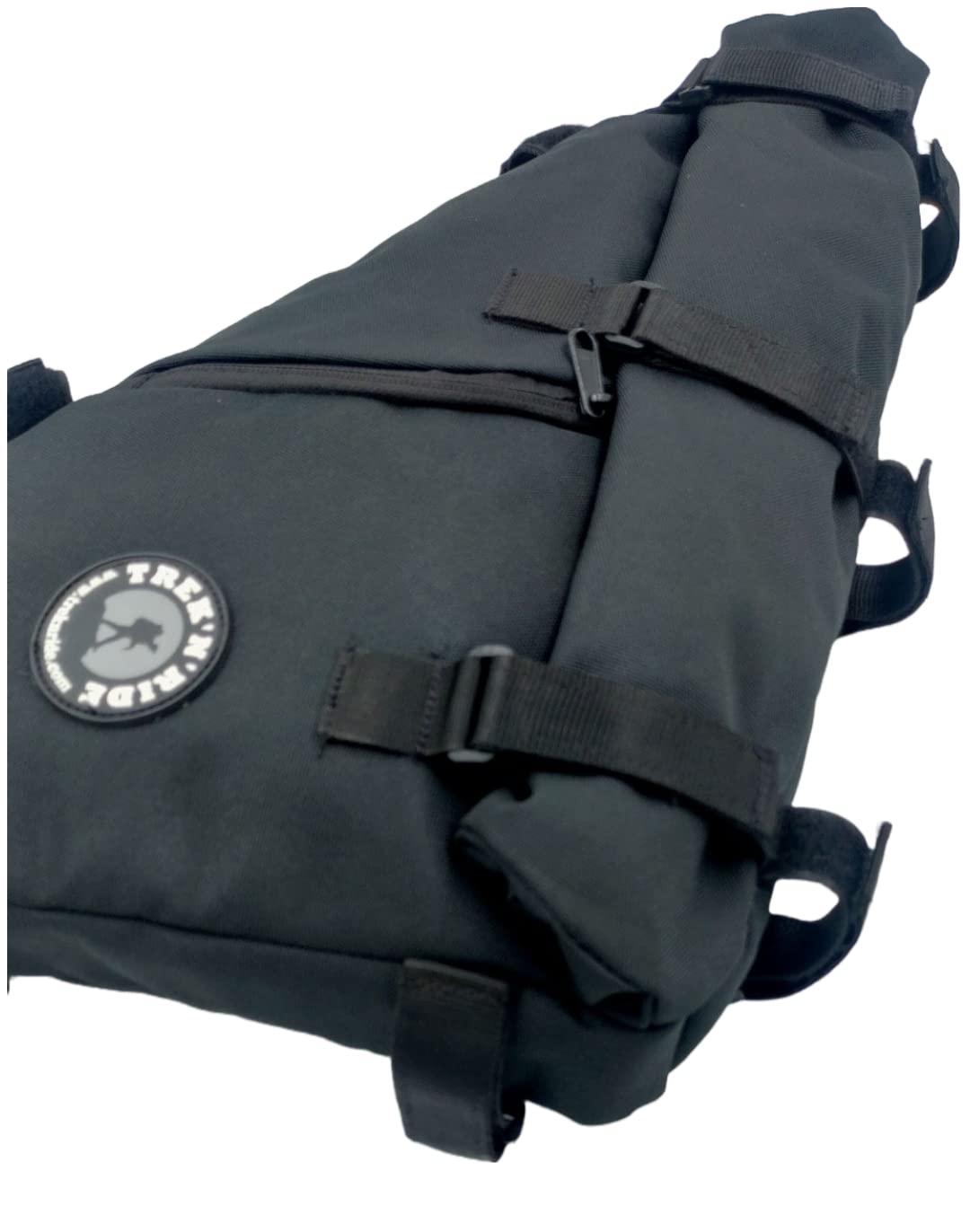 Black Polyester Bicycle Cycle Full Frame Bag with 3 Pockets