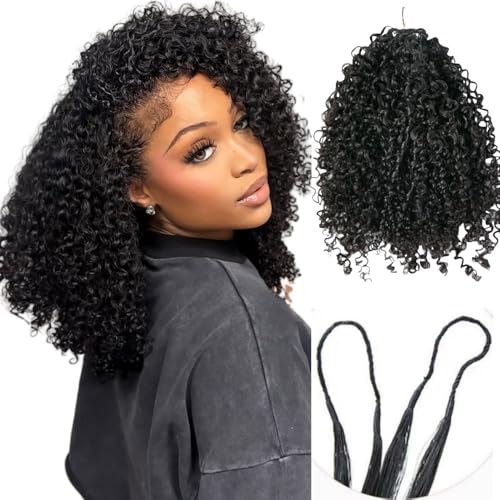 Afro Kinky Curly Feather Crochet Braid Human Hair...