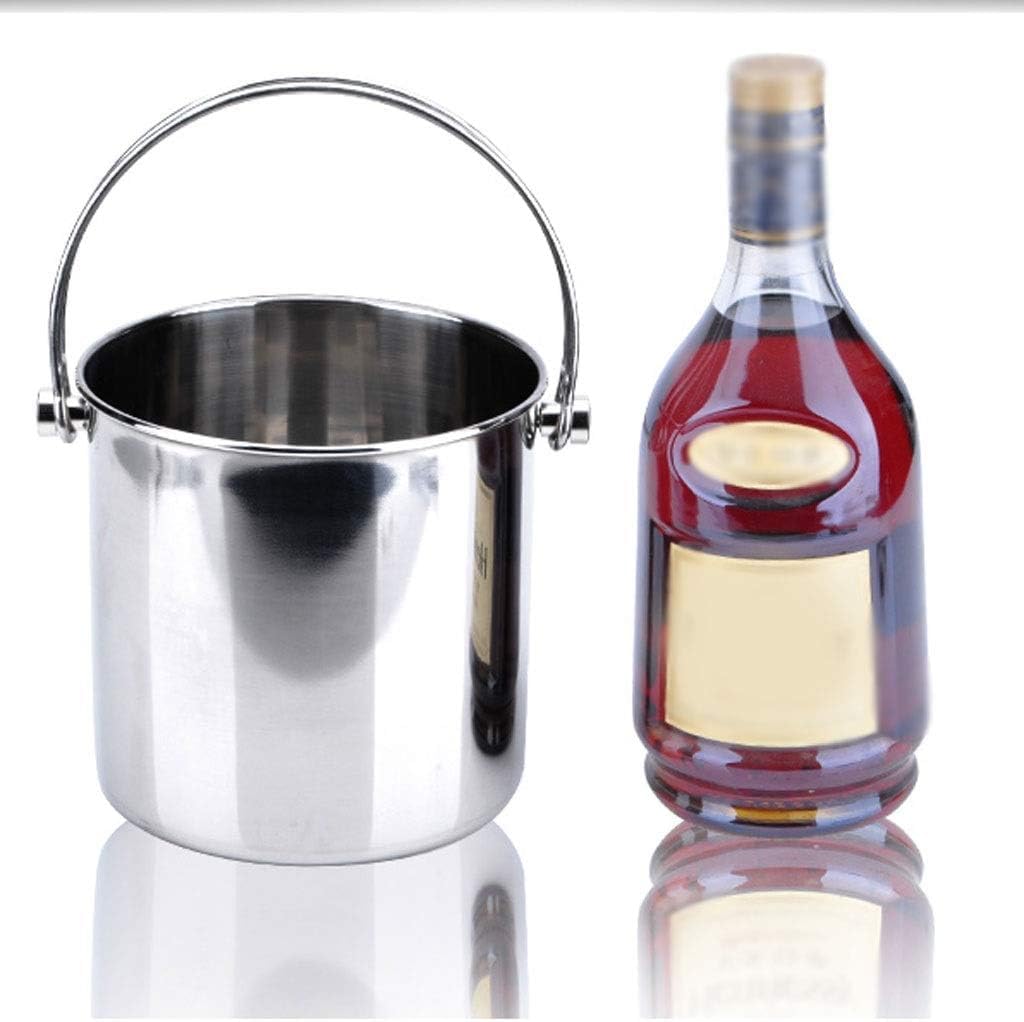Cubitera Botella Vino Cubo de Hielo de Acero Inoxidable con Recipiente de Hielo de Mango portátil con Filtro de Bebidas para el Barril de Alimentos