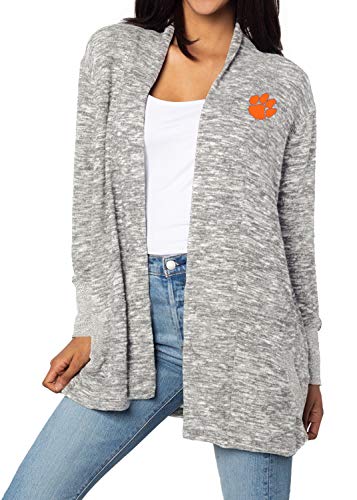 Image of chicka-d Women's Cozy Fleece Cardigan Heather Grey