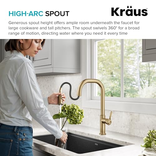 KRAUS Torak Pull Down Kitchen Faucet in Spot-Free Stainless Steel with 2 Function Sprayer, Pre-Attached Water Lines, and Mounting Hardware, KPF-2841SFS - image 5