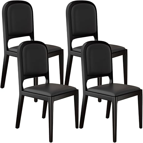 Miniatura 30 de YVYKFZD Sillas de comedor de madera maciza, juego de sillas de cocina sin brazos, silla de comedor tapizada de cuero, silla de sala de estar Caqui