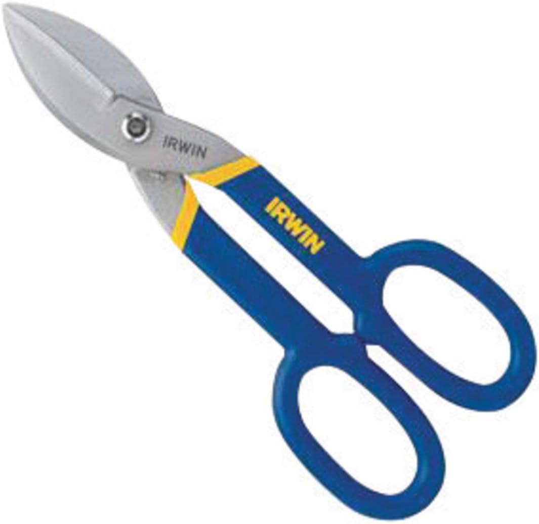 IRWIN 2" X 10" Blue And Yellow Forged Steel Vise-Grip Prosnip Flat Blade Straight Cut Tinner Snip With Pro-Touch Grips Handle, Pack Quantity - 5