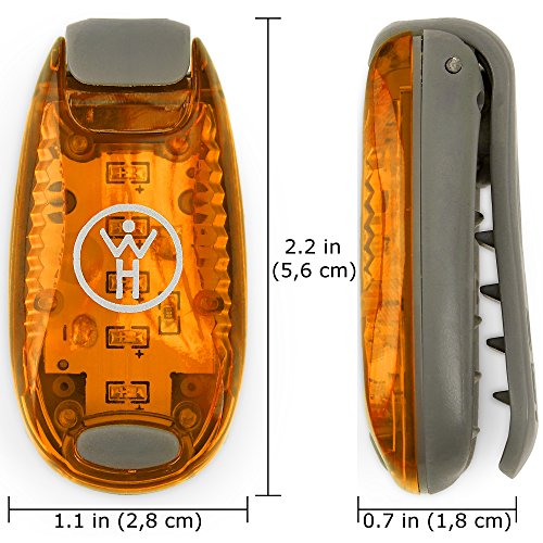 Led Safety Light 2 Pack (Orange) - Nighttime Visibility For Runners, Cyclists, Walkers, Joggers, Kids, Dogs, Relays & More - Clip To Clothes Strap To Wrist, Ankle, Bike, Collar Or Just About Anywhere! #TOP2