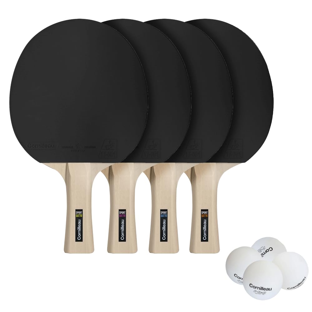 Cornilleau Raquette de Tennis de Table Sport Pack Quattro Noir