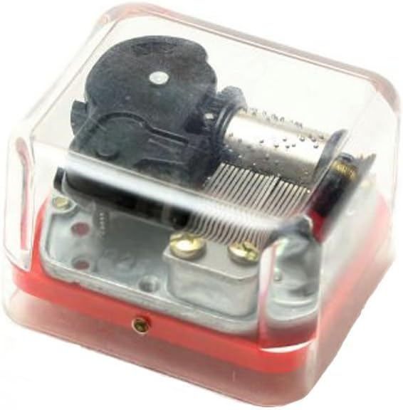 Laxury Windup Plastic Music Box, Different Tunes Available (Item No. Ft003, Gold-plating Movement,set of 1) (Red Base, Tune:Always with me from Spirited Away)