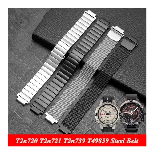 Correa de reloj para hombres compatible con Garmin y Timex T2N721 de acero inoxidable 6