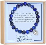Pulsera de 80 cumpleaños y tarjeta significativa para mujer, 7