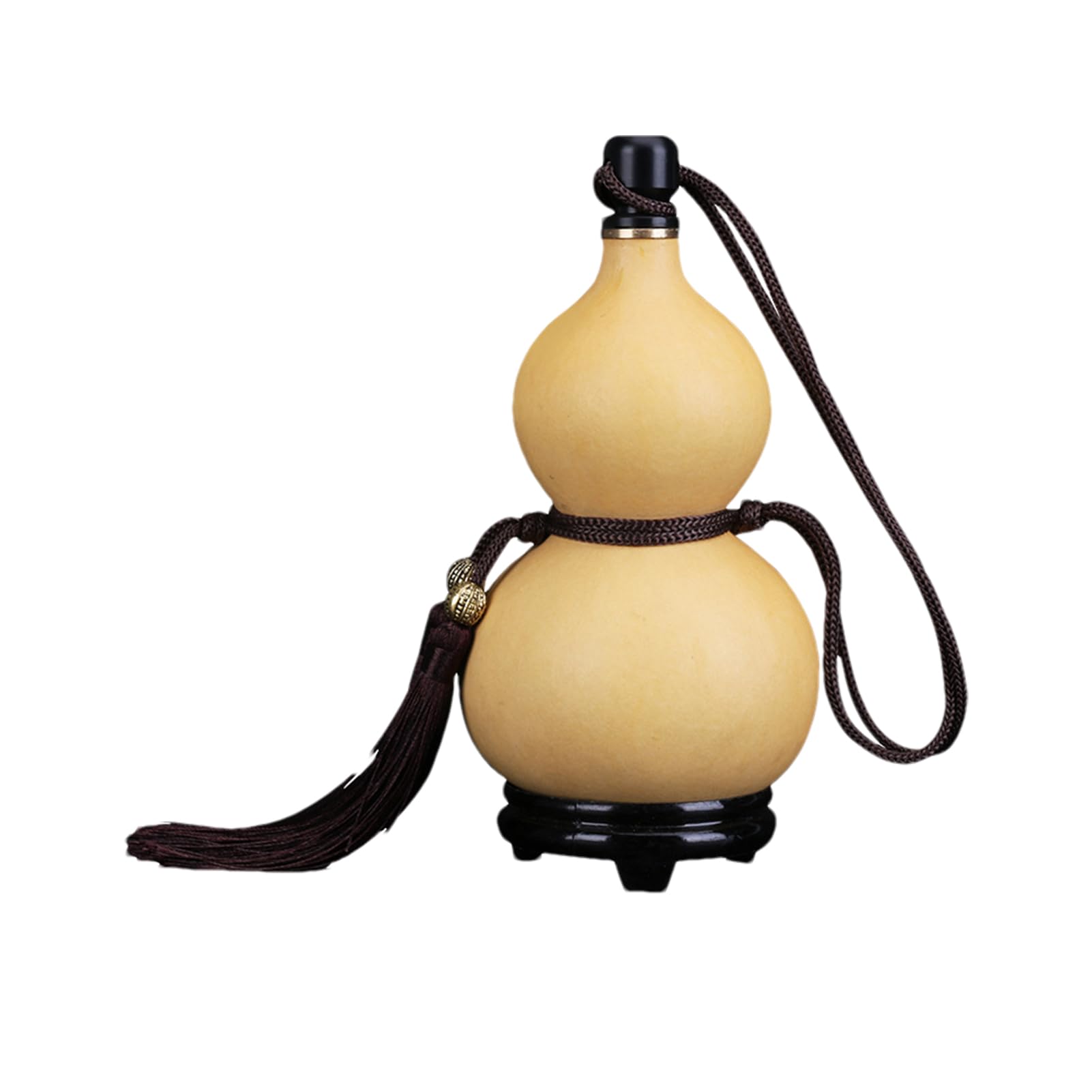 Natural Dried Gourd Water Bottle, 1000ml - Hollow Calabash Sake Bottle With Lid, Outdoor Drink Kettle Flagon