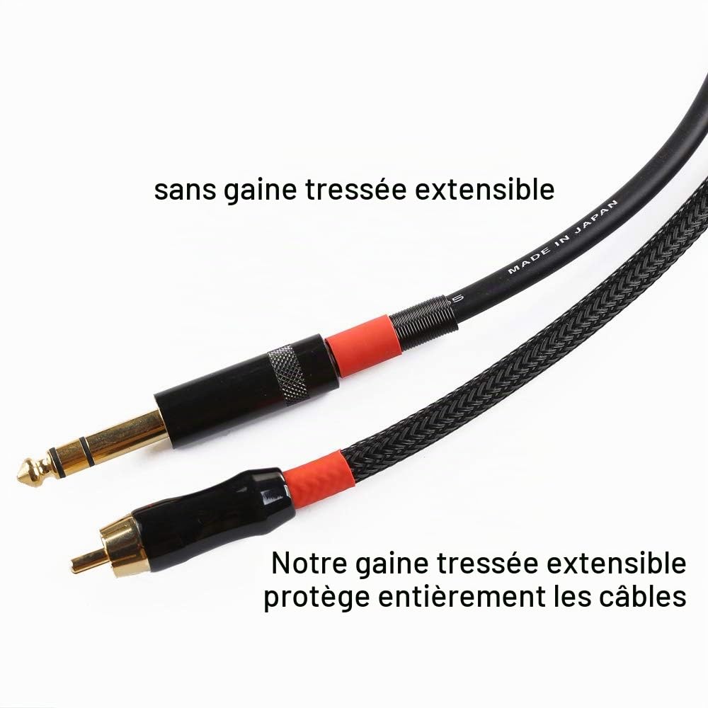 Alex Tech 30mm-7.5m Gaine Câble Tressée Extensible Manchon de Câble Cache Fil Rangement Câble Protege Câble pour Câbles Automobiles Fils - Noir