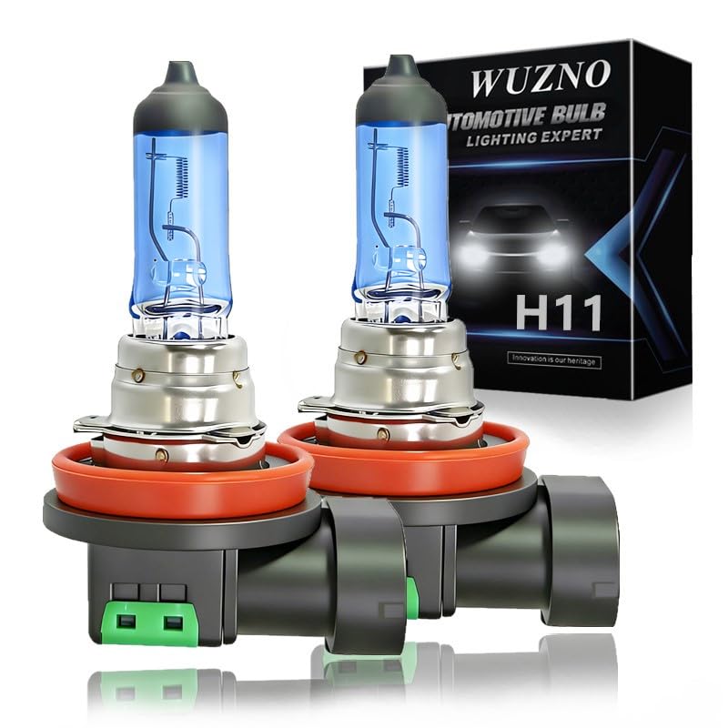 Wuzno H11 Halogen Headlight Bulb/Fog Light 12V 55W White 5000K High/Low Beam 64211 12362 Car Light Bulb Automotive Headlamp Super Bright