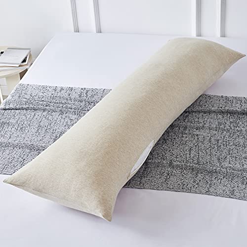 Cream Cotton Body Pillowcase 20x54 with Zipper