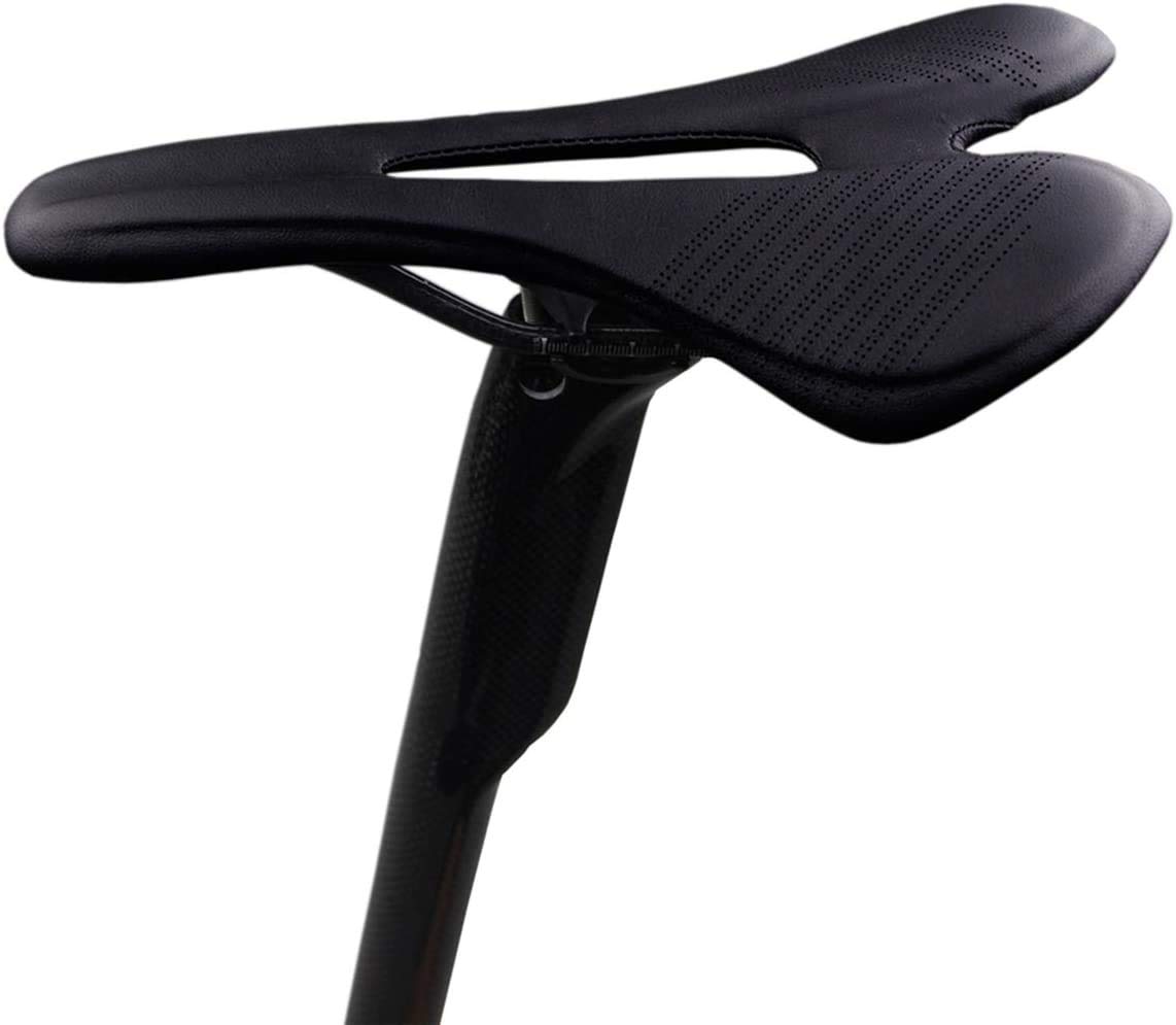 KABON Cómodo asiento de bicicleta ligero 3 K completo carbono bicicleta sillín cojín con cuero de microfibra transpirable para bicicleta de carretera y bicicleta de montaña
