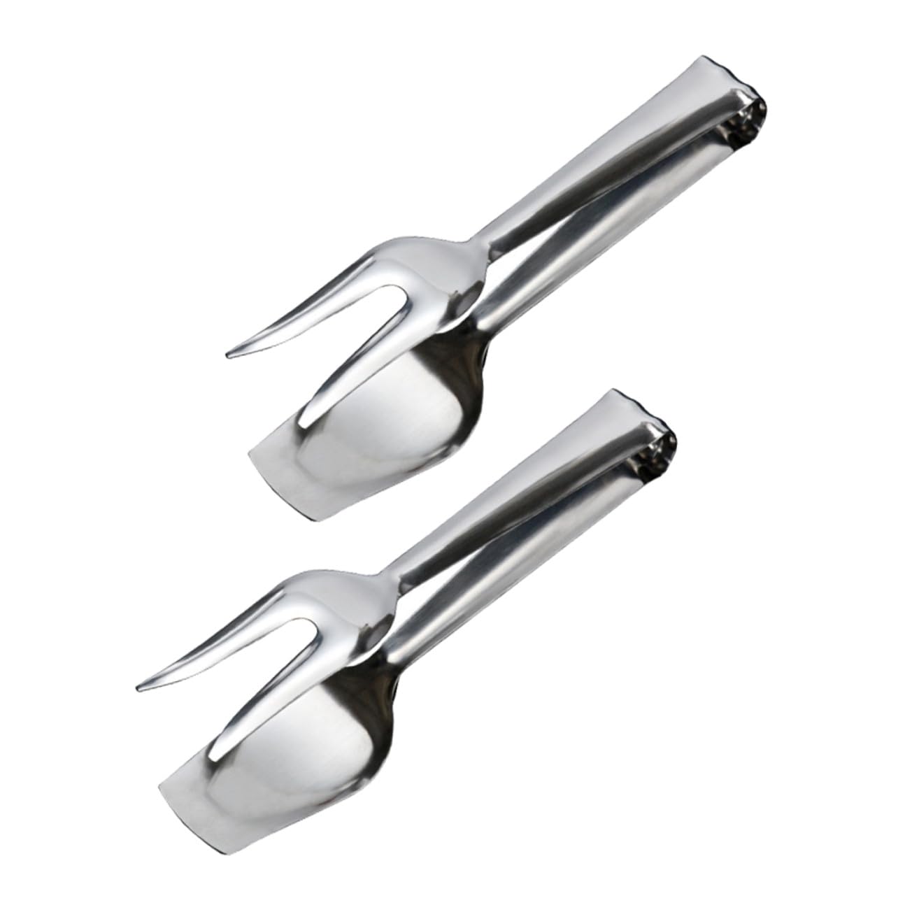 Pinze per Servire Cibo Inox Argento 2 Pezzi Multifunzione | Presa Salda e Impugnatura Confortevole, Uso Domestico per Feste e Banchetti, Mani Protette dal Calore