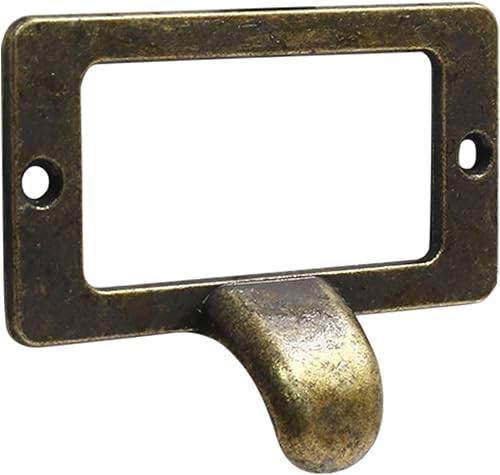 Miniatura 4 de suiwotin 10 tiradores de cajón de catálogo de tarjetas, mango de bronce antiguo, tiradores de cajón de boticario para biblioteca, oficina, libros,