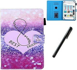 HereMore Universal Case for 10.1 Inch Tablet with Pen, Leather Stand Cover Protective Shell for Fusion5 10.1, iPad 10.2", Samsung Tab A 10.1/S2 9.7", Huawei MediaPad T3 10, Lenovo Tab E10, Cat