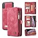 Produktbild JZWDMD iPhone X,Samsung Note 9 Hülle, 2in1 Herausnehmbare Handytasche Geldbörse Style Leder Schutzhülle mit Magnetverschluss,Pink,SamsungS7Edge