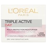 L'Oreal Paris Triple Active Day Moisturiser - Dry and Sensitive Skin (50ml)