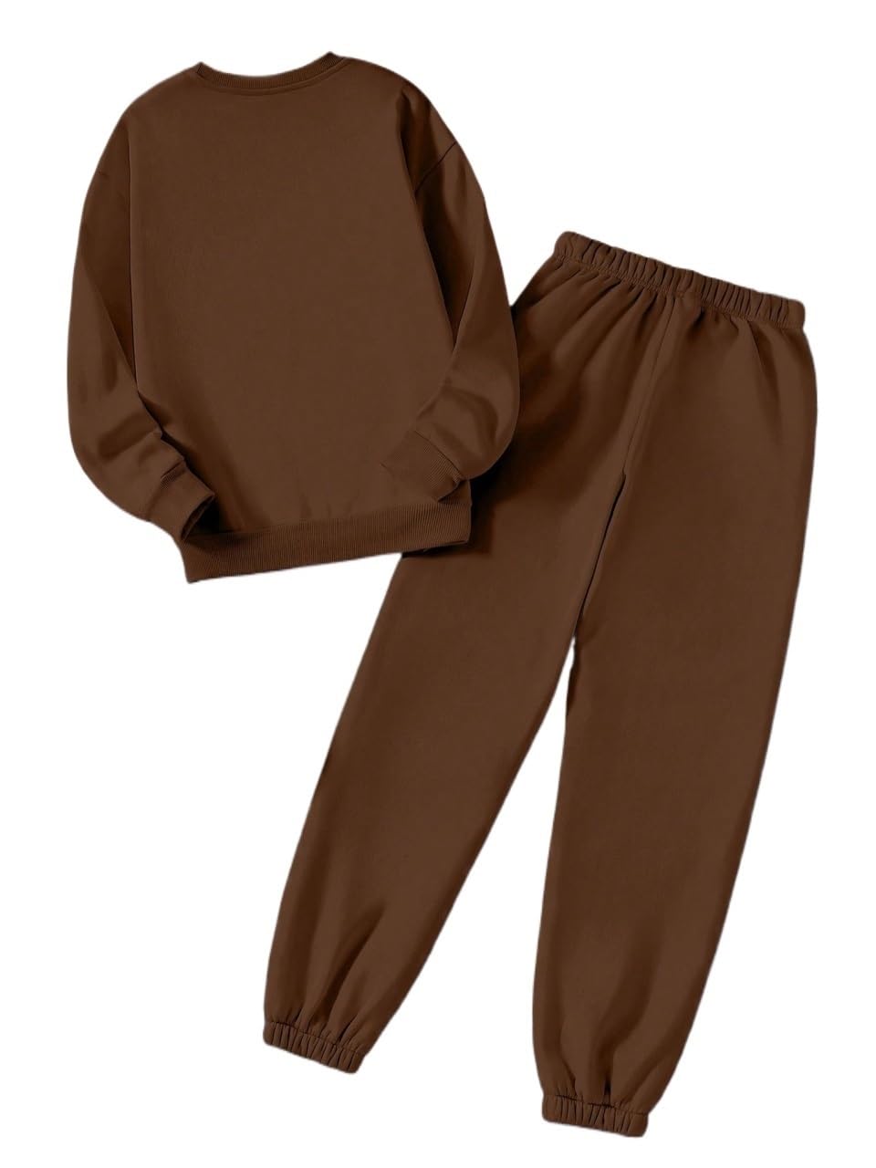 Lounge Sets for Women 2 Piece Solid Sweatshirt Drawstring Waist Sweatpants Large