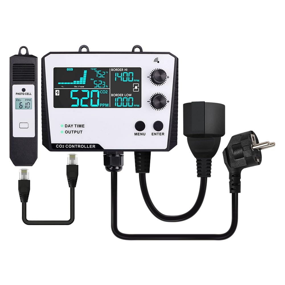 Moniteur de CO2 pour serre avec sonde fractionnée et vanne