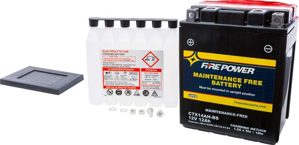 Fire Power Maintenance Free Battery CTX14AH-BS Compatible With Polaris Sportsman 400 2001-2005