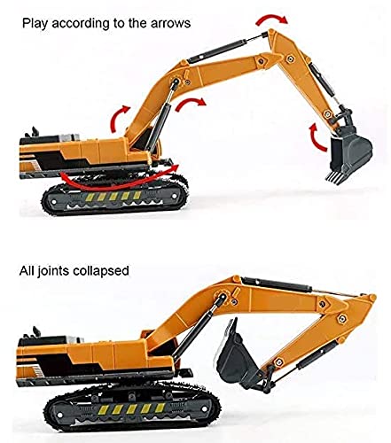 Image of Unbreakable Construction Engineering Excavator Truck with Movable Claw Digger Trucks Toys Friction Powered Long Crane Toy Pull Back Push Dozer Vehicles for Kids Boys Girls (Multicolor)