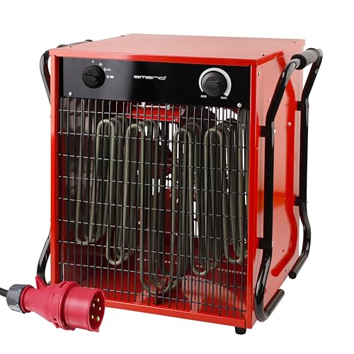 EMERIO FH-117330 Calentador de ventilador para habitaciones de hasta 150 m², IP24, potencia de 15000 W, elemento calefactor de acero inoxidable, 2 niveles de calor, termostato ajustable, protección