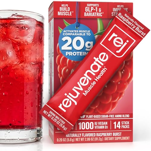 Rejuvenate Perfect Amino Acid Blend, 1 Stick = 20g Whey Protein, 5 Calories, Vegan Friendly EAA + BCAA for Muscle Growth, Strength & Energy, GLP-1 & Bariatric Support, No Bloat, No Sugar