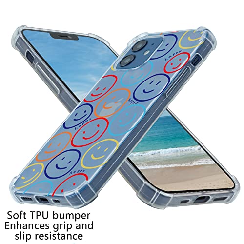 For Iphone 12/12 Pro Clear Smile Faces Case, Lovely Happy Smiling Face Pattern Print Phone Case For Girl Women Boy Men With Transparent Tpu Bumper Clear Phone Case Designed For Iphone 12/12 Pro #TOP1