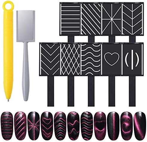 Magnet Plate Wand Board Nail Art Tool for DIY Magic 3d Magnetic Polish Cats Eyes Choose 11pcs/set