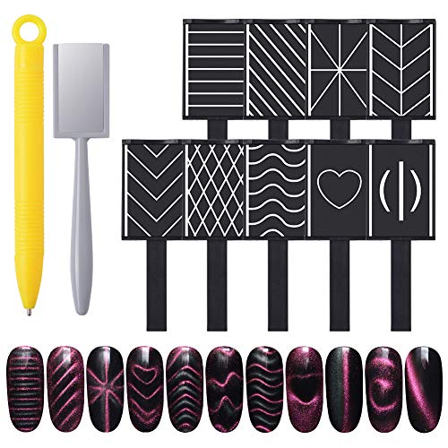 Magnet Plate Wand Board Nail Art Tool for DIY Magic 3d Magnetic Polish Cats Eyes Choose 11pcs set