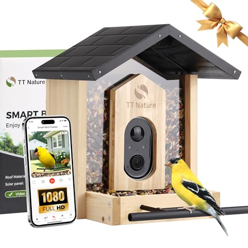 TT Nature Bird Feeder with Camera, Upgraded 1.5L Smart Birdhouse