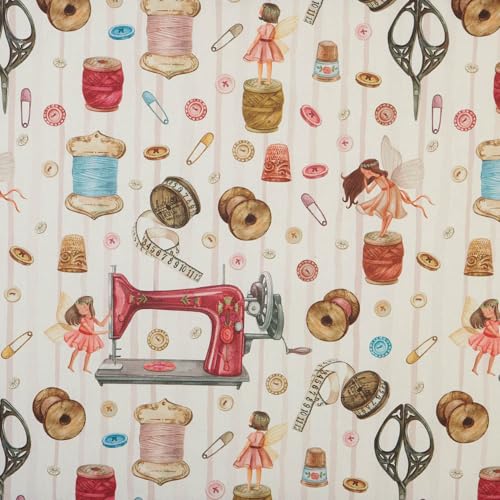 Kt KILOtela - Tela Loneta Estampada Digital, 100% Algodón, Decoración, Tapizar Sillas, Cojines, Cortinas, Colchas, Manteles, Ancho 140 cm, Costura, Multicolor, 100 x 140 cm, Made in Spain