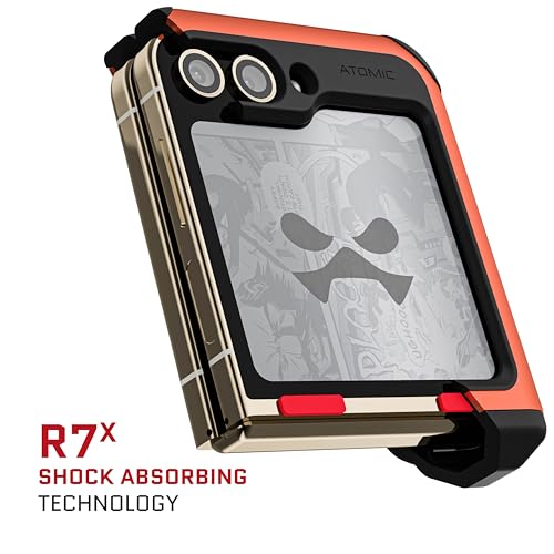 Coque Samsung Galaxy Z Flip 5 Ghostek ATOMIC fine robuste marron clair orange
