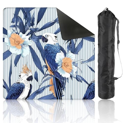 Mahjong Mat 31.5" x 31.5" Summer White Macaw Bird saemless for Fabric All Prints Lihgt Non-Slip Noise Reduction Mahjong Tiles Table Cover for Dominoes Poker Card Board and Tile Games