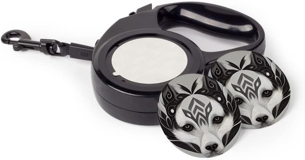 Siberian Husky Tribal Retractable Pet Leash - Tribal Leash - Pattern Dog Leash (197 inches)