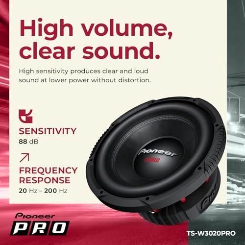 Image of PIONEER P.R.O. Series TS-W3020PRO 12 inch Subwoofer - 3500W Max, 1800W RMS, Sealed or Ported Enclosure Compatible, Strong Bass, High Power, Performance and Output