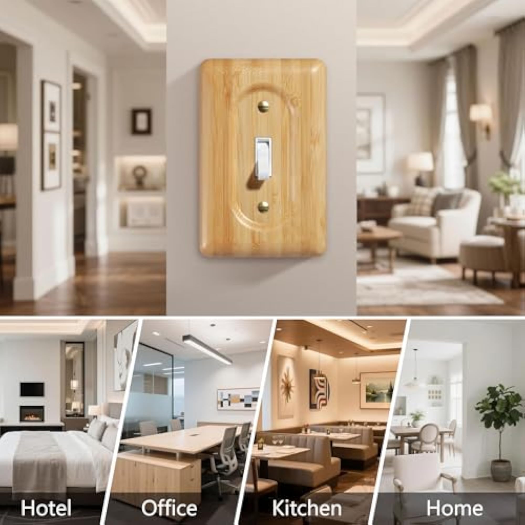 Bamboo Wood Decorative Light Switch Covers