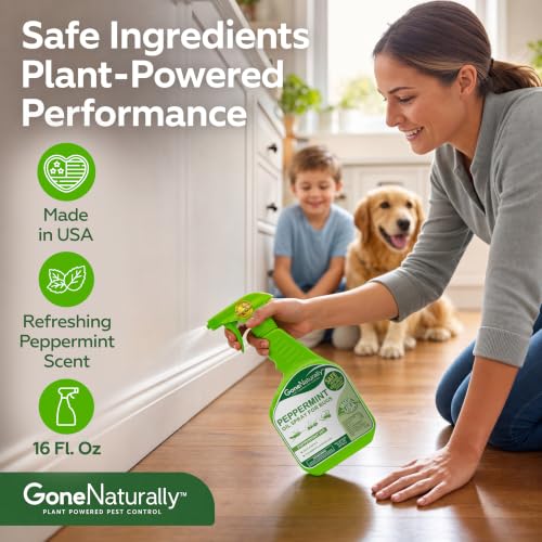 GoneNaturally Peppermint Oil Spray for Bugs– Extra Strong Insect Repellent & Bug Spray for Home– Kills & Repels Ants, Roaches, Spiders & More– Safe Around Kids & Pets– Indoor & Outdoor Use (16oz) — view 3