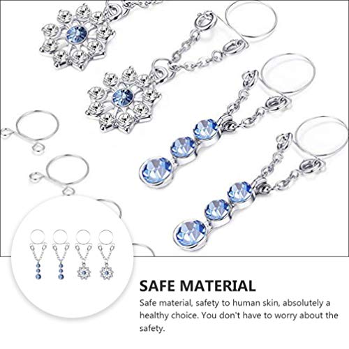 ARTIBETTER 2 Pares Anéis de Mamilo Sexy Piercing Mamilos Piercing Anéis de Mamilo Cristal Strass Joi